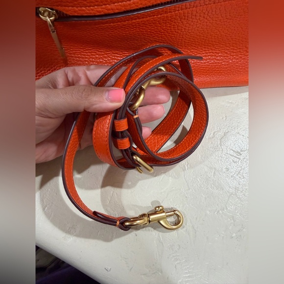 Coach Cary Pebbled Leather Shoulder Bag in Sun Orange RARE - Picture 10 of 10